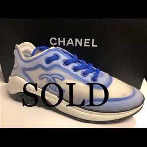 19P Chanel blue white sneakers EU 38.5